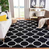 Safavieh Dhurries 6'-0" x 9'-0" Rug in Black / Ivory