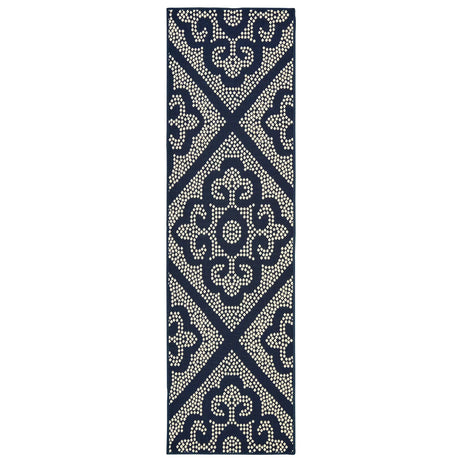 Oriental Weavers Sphinx Marina 3804B Navy / Ivory Rugs - runner
