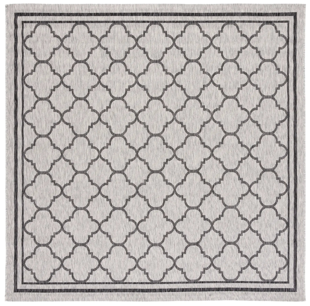 Safavieh Courtyard 6'-7" x 6'-7" Rug in Light Grey / Black