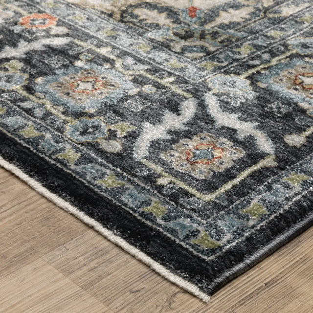 Oriental Weavers Sphinx ELIANA ELI09 Blue Medallion Rugs - corner detail