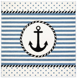 Safavieh Carousel Kids 100 5'-3" x 5'-3" Rug in Ivory / Navy