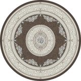 Dynamic Rugs Ancient Garden 57226 Brown/Cream Rug - Round
