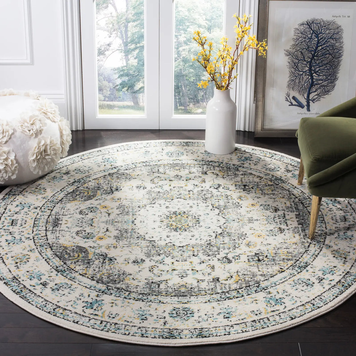 Safavieh Evoke 6'-7" x 6'-7" Rug in Grey / Gold