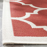Safavieh Courtyard 5'-3" x 7'-7" Rug in Red / Bone