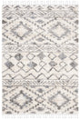 Safavieh Berber Fringe Shag 4'-0" x 6'-0" Rug in Cream / Navy