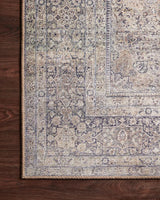 Loloi Wynter Wyn-03 Silver/Charcoal Rugs - corner on wood