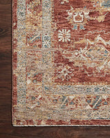 Loloi Gaia Gaa-02 Gold/Brick Rugs - corner on wood