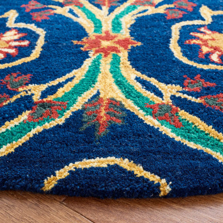 Safavieh Heritage 6'-0" x 6'-0" Rug in Navy / Yellow