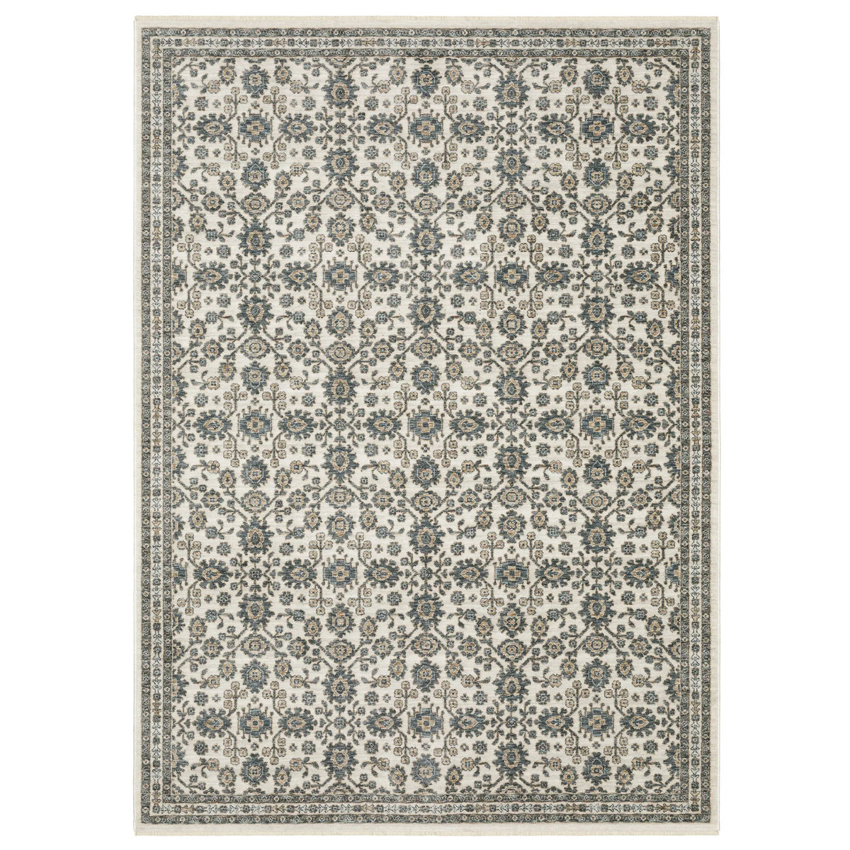 Oriental Weavers Sphinx ECHO ECH06 Ivory Floral Rugs - main flat
