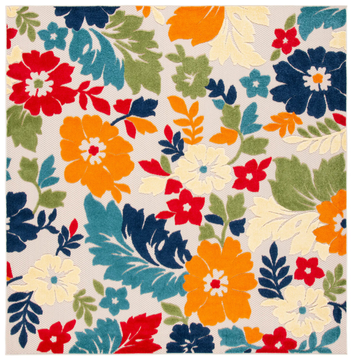 Safavieh Cabana 6'-7" x 6'-7" Rug in Ivory / Orange