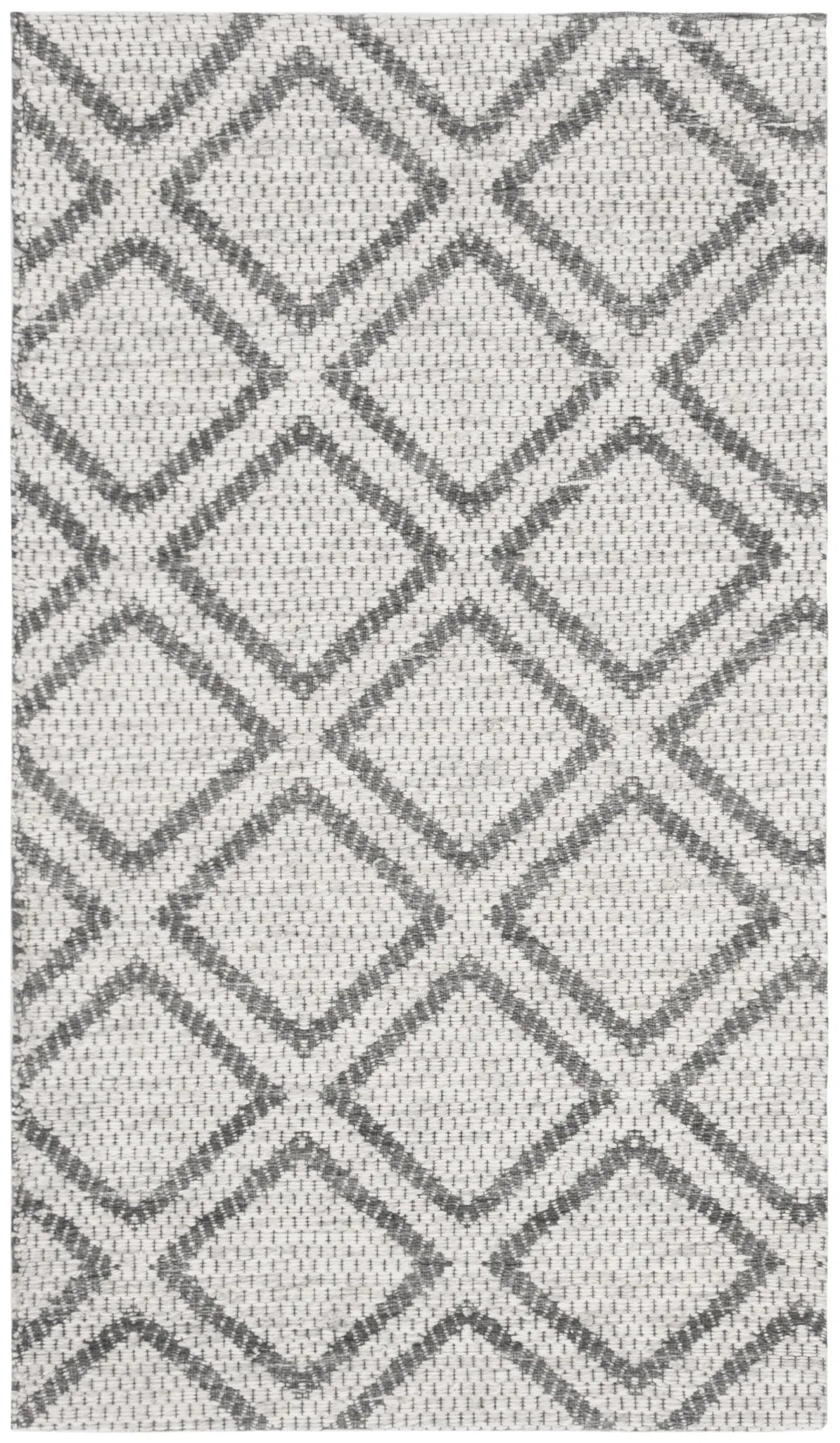Safavieh Micro-Loop 2'-6" x 4'-0" Rug in Silver / Dark Grey
