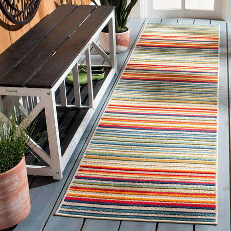 Safavieh Cabana 2'-2" x 11'-0" Rug in Ivory / Green