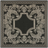 Safavieh Courtyard 6'-7" x 6'-7" Rug in Black / Sand
