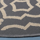 Safavieh Courtyard 5'-3" x 5'-3" Rug in Anthracite / Beige