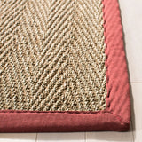 Safavieh Natural Fiber 5'-0" x 8'-0" Rug in Natural / Burgundy Red