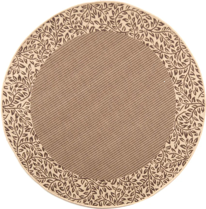 Safavieh Courtyard 5'-3" x 5'-3" Rug in Brown / Natural