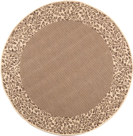 Safavieh Courtyard 5'-3" x 5'-3" Rug in Brown / Natural