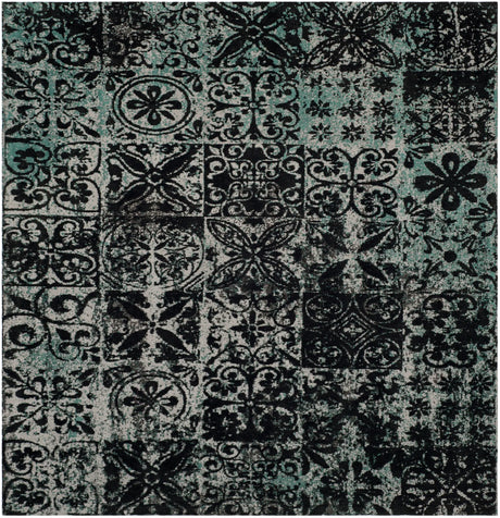 Safavieh Classic Vintage 6'-0" x 6'-0" Rug in Teal / Black