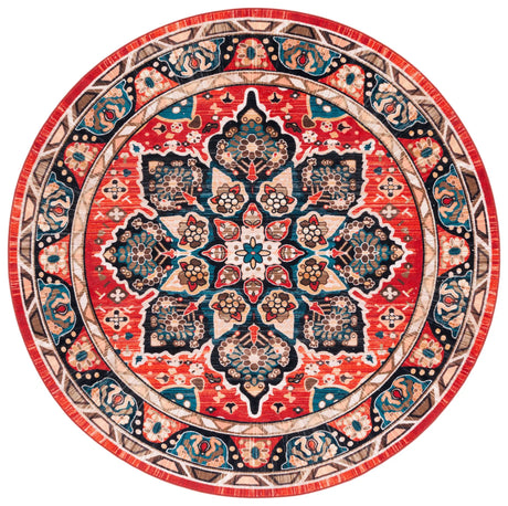 Safavieh Riviera 6'-7" x 6'-7" Rug in Black / Red