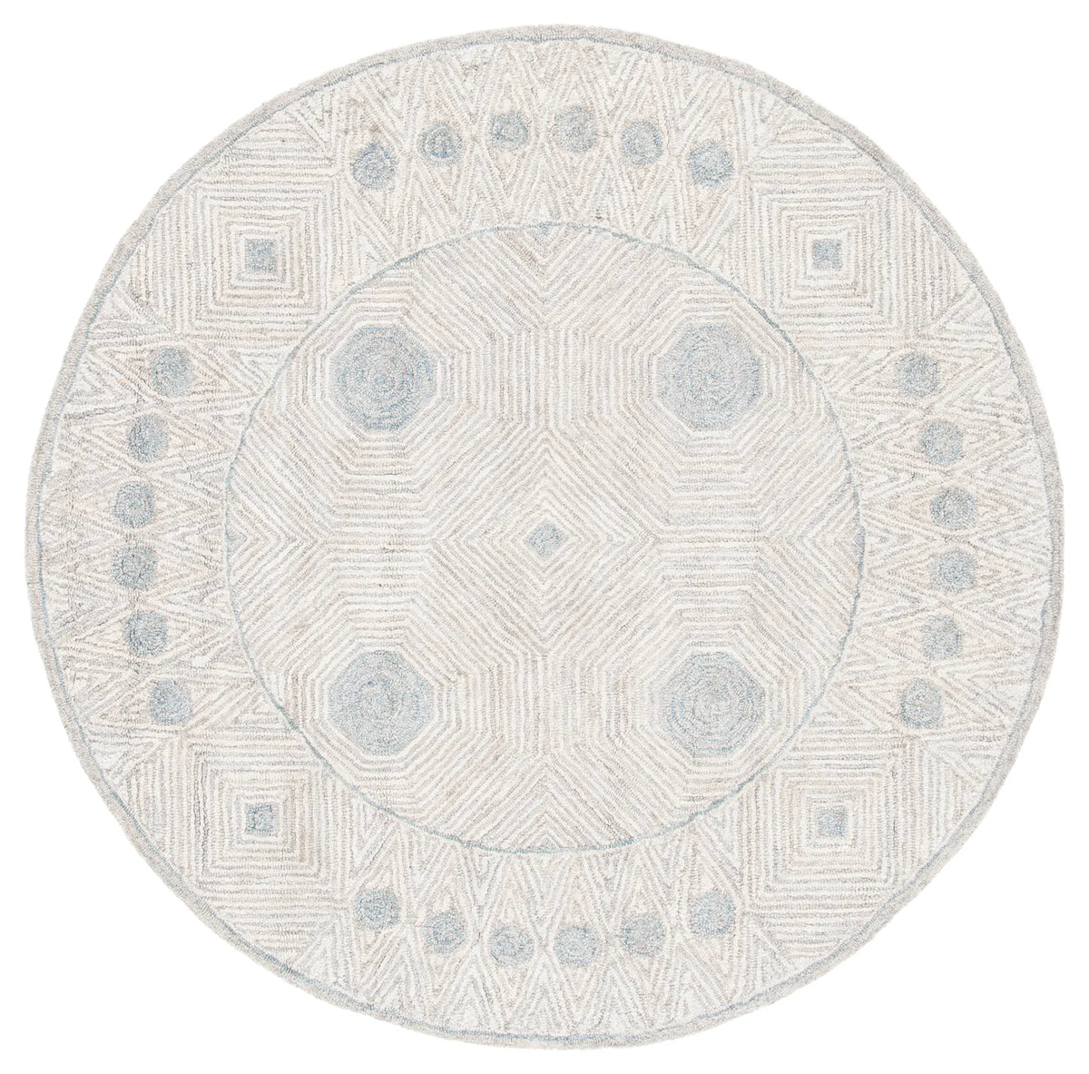 Safavieh Micro-Loop 5'-0" x 5'-0" Rug in Silver / Beige