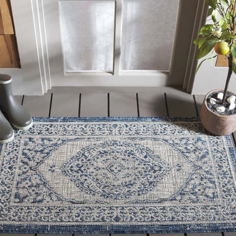 Safavieh Courtyard 2'-0" x 3'-7" Rug in Light Grey / Blue
