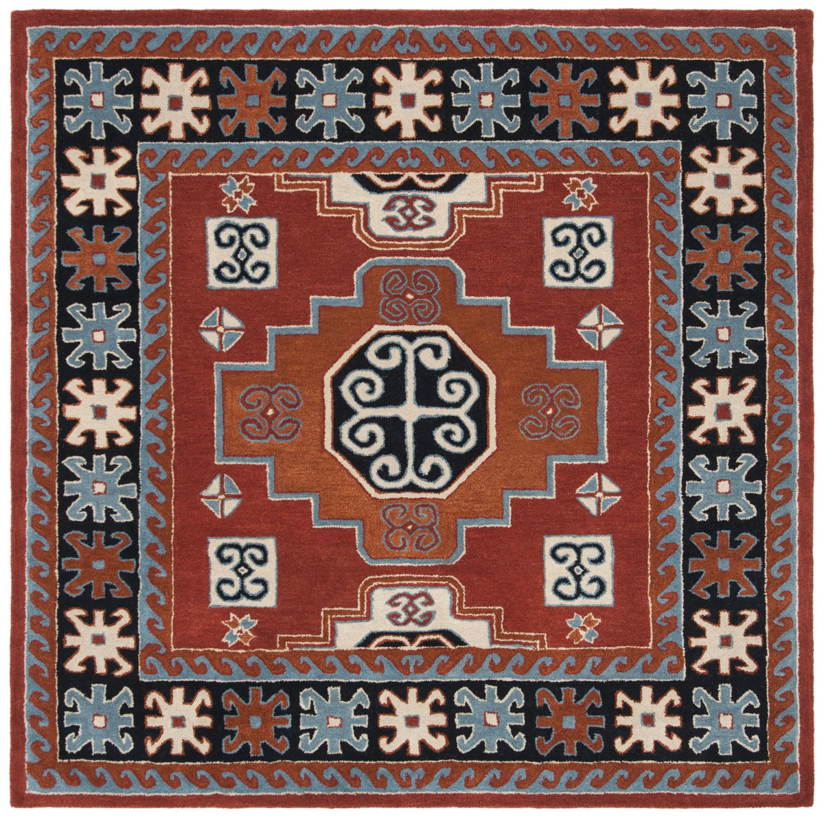 Safavieh Heritage 6'-0" x 6'-0" Rug in Red / Black