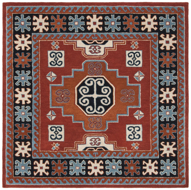 Safavieh Heritage 6'-0" x 6'-0" Rug in Red / Black