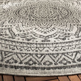 Safavieh Courtyard 5'-3" x 5'-3" Rug in Light Grey / Black