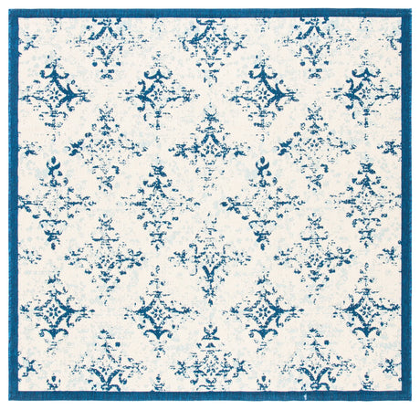 Safavieh Courtyard 6'-7" x 6'-7" Rug in Ivory / Navy