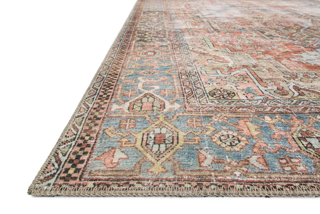 Loloi Loren Lq-15 Terracotta / Sky Rugs - rug corner