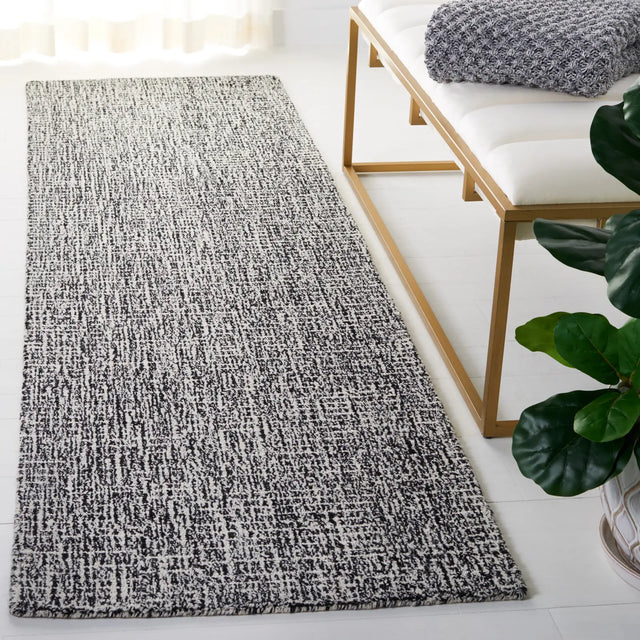 Safavieh Abstract 2'-3" x 10'-0" Rug in Black / Ivory
