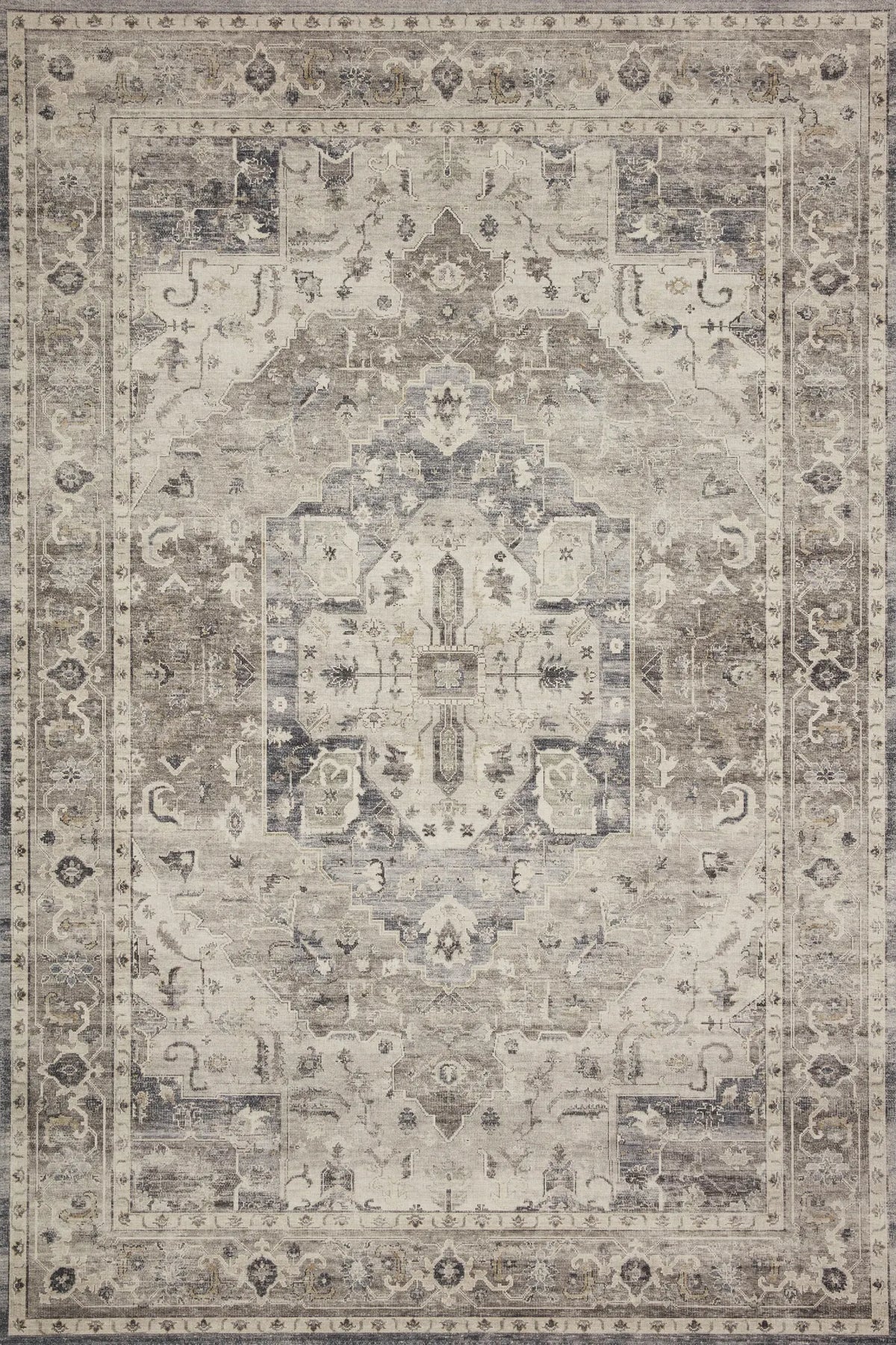 Loloi Hathaway Hth-05 Steel/Ivory Rugs - main flat