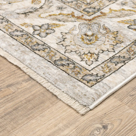 Oriental Weavers Sphinx Maharaja 070W1 Ivory/Grey Rugs - corner detail