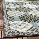Safavieh Veranda 5'-3" x 7'-7" Rug in Blue / Chocolate