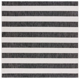 Safavieh Courtyard 6'-7" x 6'-7" Rug in Ivory / Black