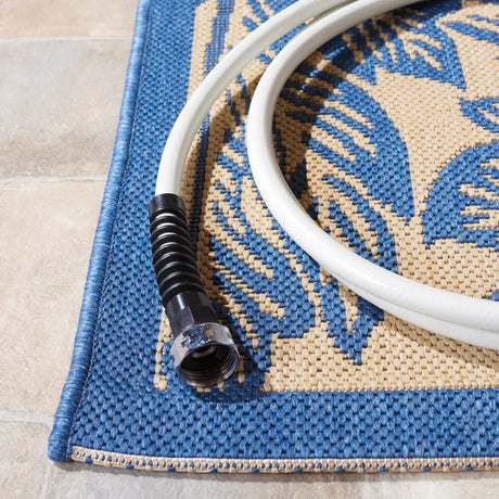 Safavieh Courtyard 5'-3" x 7'-7" Rug in Natural / Blue