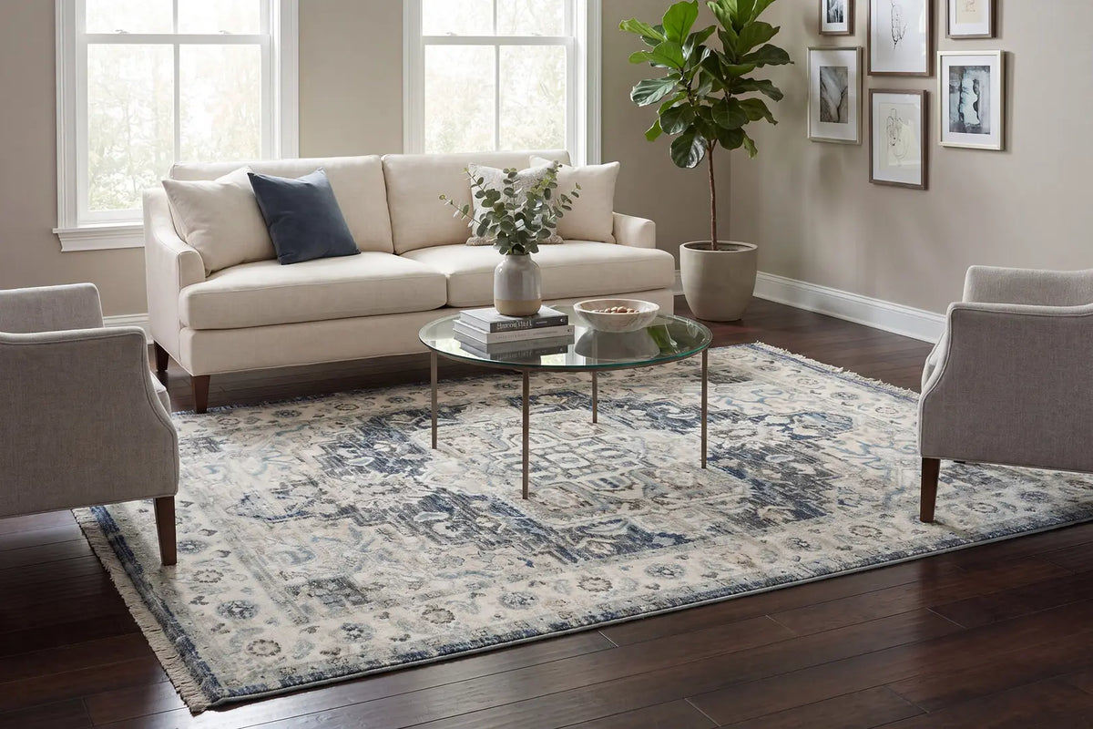 Dynamic Rugs Juno 6882 Dark Blue / Cream Rugs - Room