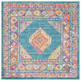 Safavieh Madison 6'-7" x 6'-7" Rug in Light Blue / Orange