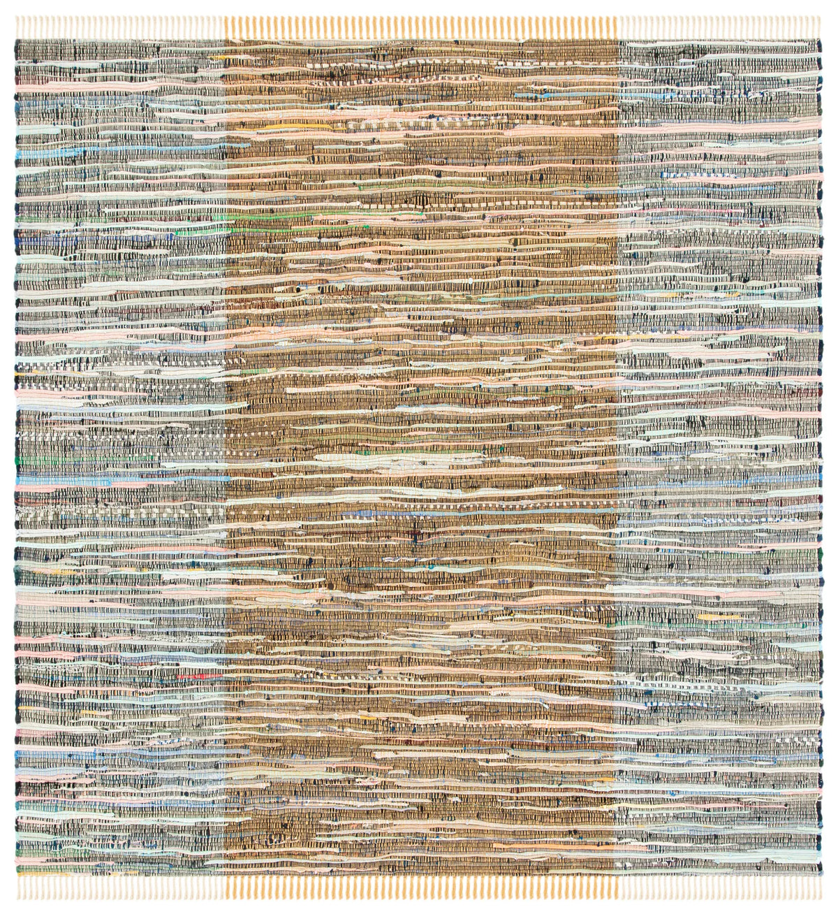 Safavieh Rag Rug 6'-0" x 6'-0" Rug in Rust / Gold