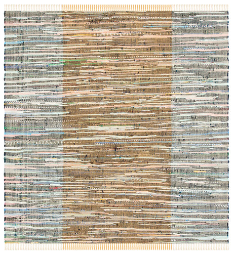 Safavieh Rag Rug 6'-0" x 6'-0" Rug in Rust / Gold