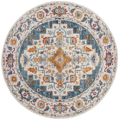 Safavieh Madison 6'-7" x 6'-7" Rug in Turquoise / Ivory