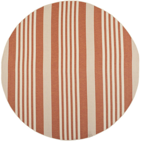 Safavieh Courtyard 7'-10" x 7'-10" Rug in Terracotta / Beige