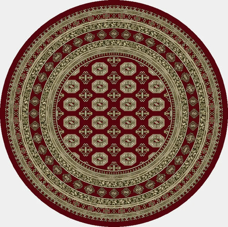 Dynamic Rugs Ancient Garden 57102 Red/Beige Rug - Round