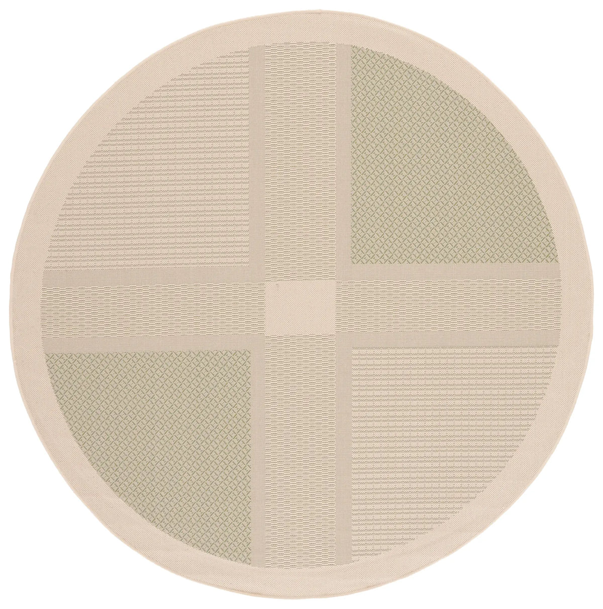 Safavieh Courtyard 6'-7" x 6'-7" Rug in Natural / Olive