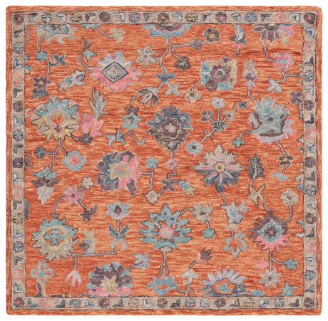 Safavieh Blossom 6'-0" x 6'-0" Rug in Rust / Blue