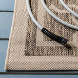 Safavieh Courtyard 6'-7" x 9'-6" Rug in Brown / Bone