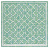 Safavieh Courtyard 6'-7" x 6'-7" Rug in Green / Ivory