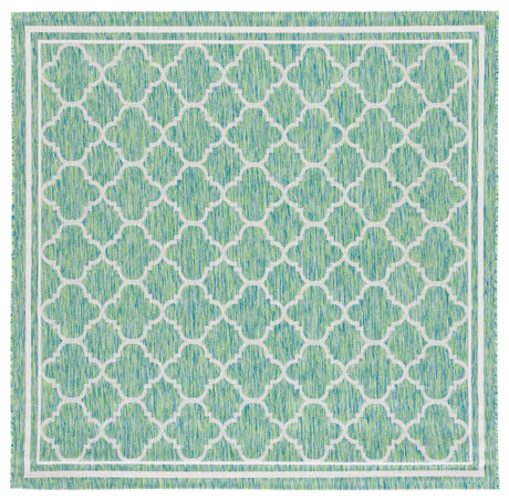 Safavieh Courtyard 6'-7" x 6'-7" Rug in Green / Ivory