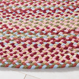 Safavieh Braided 5'-0" x 5'-0" Rug in Light Blue / Rust