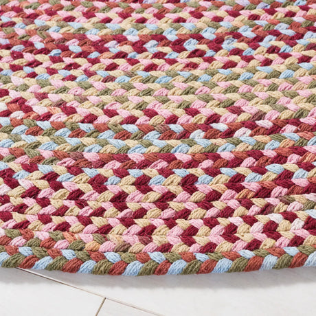 Safavieh Braided 5'-0" x 5'-0" Rug in Light Blue / Rust